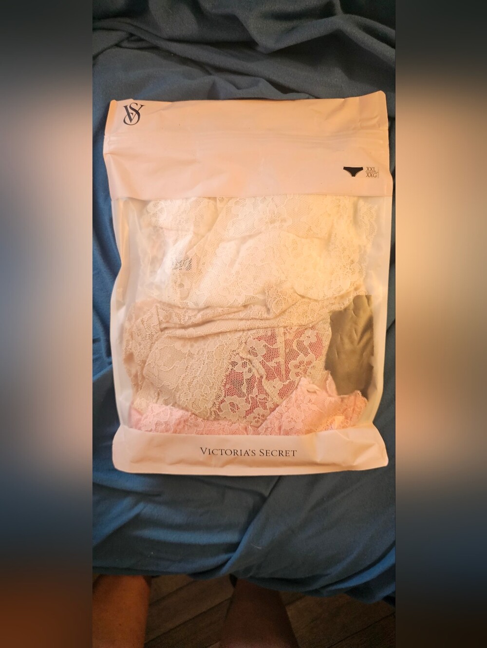 Victoria's Secret Lace Panty Set in Pink and Cream